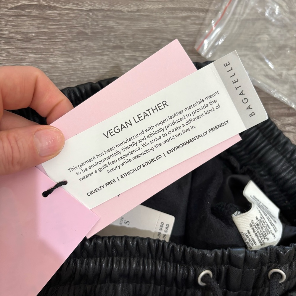 NEW Anthropologie | Avec Les Filles Black Faux Leather Drawstring Jogger Pants - Picture 15 of 15